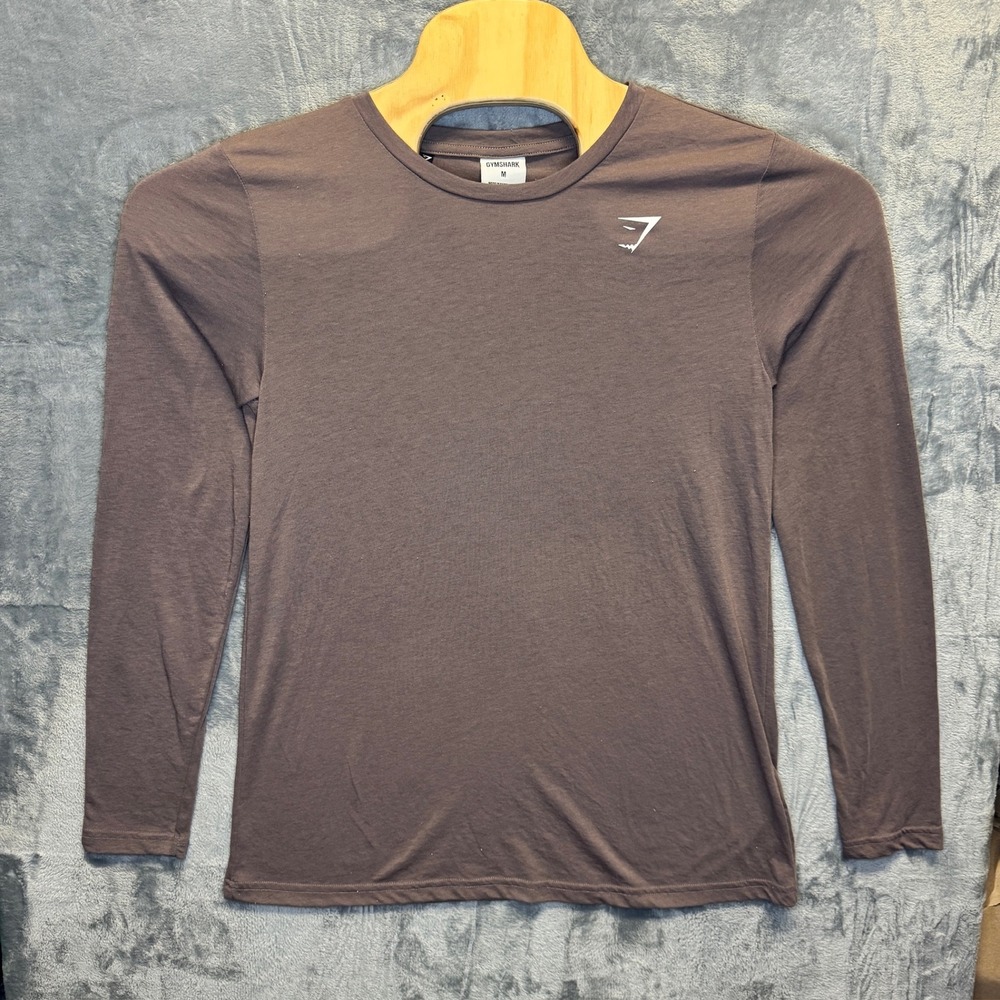 2202 | Gymshark Slim Fit Performance Long Sleeve Workout Tee Brown Mens M